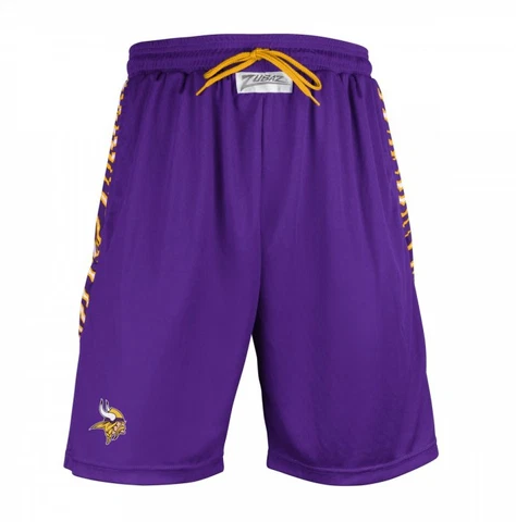 Zubaz NFL Men's Minnesota Vikings Team Logo Active Zebra Shorts Cover