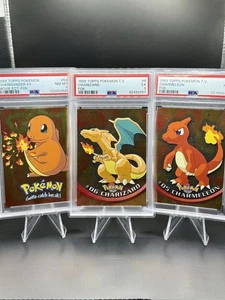 Charmander Charmeleon Charizard Foil Topps #E4 #5 #6 Pokemon Graded English 1999 - Picture 1 of 3