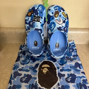 BAPE X CROCS CLASSIC CLOG OXYGEN 209627-4TB SIZE M7/W9 IN HAND - Picture 1 of 5