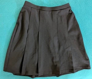 Lands End Girls Navy Box Pleat Skirt School Uniform Elastic Waist Size 12 - Picture 1 of 8