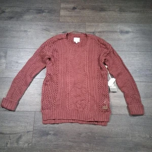 Element Skateboarding Eden Knit Sweater Women’s Size Large Maroon New - Picture 1 of 6
