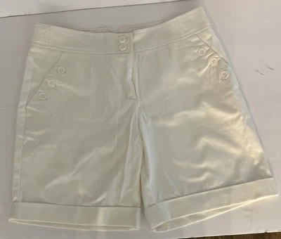 Shorts femininos The Limited marfim tamanho 4. Algodão/elastano - Imagem 1 de 4