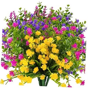 12 Bündel Outdoor Künstliche Kunstblumen UV Beständig Kein Verblassen Buchsbaum Faux - Bild 1 von 8