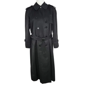 Vintage Burberrys langer Trenchcoat Nova Check Futter Gürtel 80er groß schwarz - Bild 1 von 16