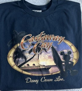 Vintage Y2k Disney Cruise Line Shirt Castaway Cay Mickey Mouse Grafik blau Gr. XL - Bild 1 von 9