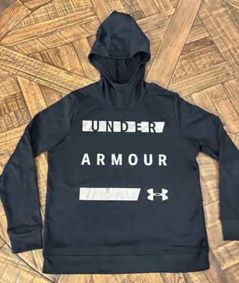 Sudadera con Capucha Under Armour Threadborne Para Mujer Grande Negra Dorada Cuello Buceo Pullover 254 Foto 1 de 4