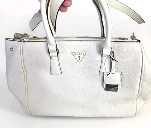 Borsa a tracolla nuova Guess "Grimbal" bianca modello timbro LOGO - Foto 1 di 6