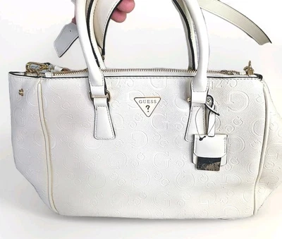 NUEVO Bolso Bandolera Guess "Grimbal" Blanco LOGO Estampado de Estampillas  Foto 1 de 4