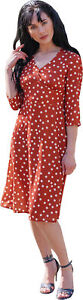 Timeless London »CANDY POLKA DOT« Vintage V-Neck A-LINIE DRESS Kleid Rockabilly