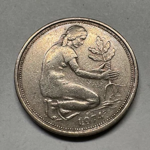1974 Germania 50 Pfennig - D - Bellissima moneta - #A-014-B - Foto 1 di 2