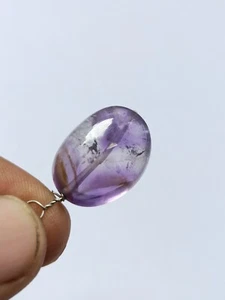 Natural Amethyst Gemstone Smooth Beads Tumble Pendant 23.90 Carat - Picture 1 of 6