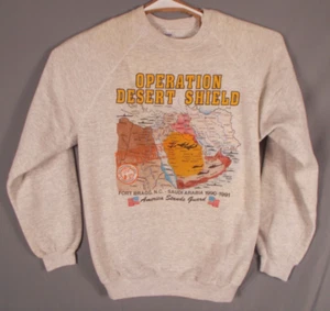 Operation Desert Shield Vintage Sweatshirt Men's Size XL Gray by Hanes Made USA - Picture 1 of 12