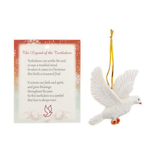 3 Resin Legend Of The Turtle Dove Christmas Tree Ornaments Present Tag Peace