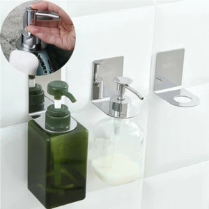 Wall Mount Stainless Gel Dispenser Steel Holder Hook Hook Hanger Bottle Soap - Photo 1/14