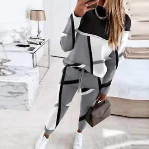 Women's 2 Piece Sweatsuit Outfits, Long Sleeve Pullover Tops and Sweatpants Sets - Picture 1 of 11