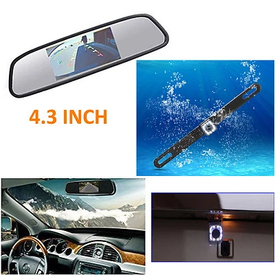 Night Vision 12LEDs Reverse Backup Camera+4.3" LCD Car Rear View Mirror Monitor - Image 1 of 4