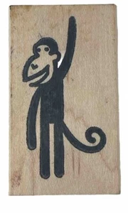 Timbro penna scimmia funky penna pennarello giungla animale animato legno gomma - Foto 1 di 5