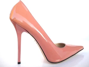 GIOHEL Italy Heels Pointy Toe Pumps Schuhe Leather Court Pink Nude Pink Beige 41 - Picture 1 of 7