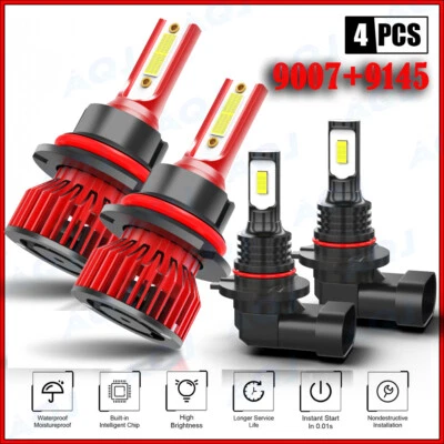 For 1996-2006 Chrysler Sebring 4X LED Headlight Hi/Lo Beam+Fog Light Bulbs 6000K Foto 1 de 4