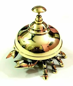 Nautical Brass Antique Crab Bell Hotel/Office Reception Calling Bell Table Top - Picture 1 of 5