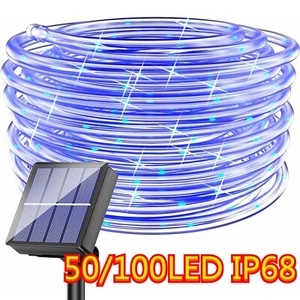 LED Solar Rope Tube String Fairy Lights Strip Waterproof Outdoor Garden Decor AU - Picture 1 of 28