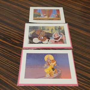 Disney's Beauty and the Beast Archive Postcard Note Card Lot of 3 New Unused VTG - Picture 1 of 7
