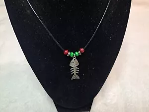 Collana Pesci Scheletrici Argento Nativi Americani Artigianale, - Foto 1 di 1