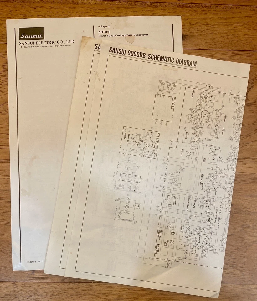 Rare Original Sansui 8080DB Foldout Schematic Diagram - Imagem 1 de 1