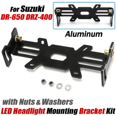 Kit de soporte de montaje y tuercas de bloqueo de faros LED de aluminio para Suzuki DRZ400 DR-650 Foto 1 de 4