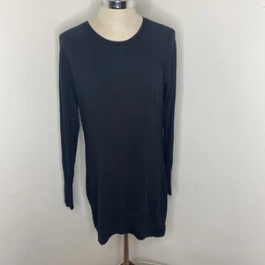 Athleta Dress Black Sz L Crew Neck Tunic Top Long Sleeve Lounge Athleisure - Picture 1 of 6