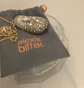 Alexis Bittar Lucite w/Brown/￼ Rose Crystals Pendant Necklace-NWOT Retails $495 - Picture 1 of 5