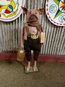 Rugged Chic handmade OOAK Primitive Halloween Pig Artist Michael McCarty Design - Picture 1 of 7