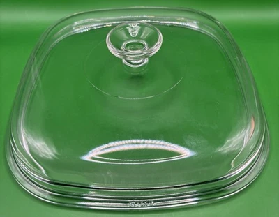 Pyrex Clear Glass 3-Quart Lid A-12-C / A12C Replacement 12-B For 9-3/4” Square - Image 1 of 4