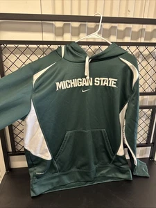 Nike Therma-Fit Fleece Michigan State Spartans Green Hoodie Mens L EUC - Picture 1 of 10
