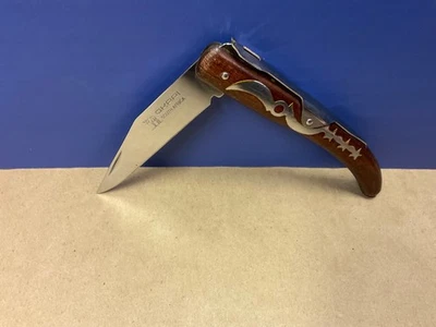Okapi Folding Knife 1075HC Steel Clip Point Blade Brown Wood Handle South Africa - Image 1 of 4