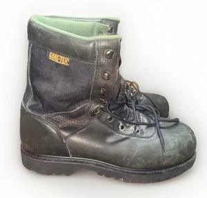 Wolverine Gore-Tex Thinsulate Black Leather Work Boot 8” Mens Sz 12 Steel Toes - Picture 1 of 7