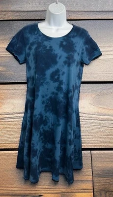 Style & Co. Blue Tie Dye Shirt A-Line Dress Size PM Medium Petite Short Sleeve - Image 1 of 4
