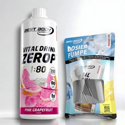 Best Body Nutrition Low Carb Vital Drink 1 Ltr. Mineraldrink mit Dosierpumpe - Bild 1 von 4