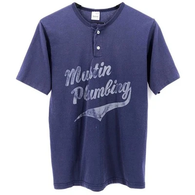 Camiseta de béisbol Henley años 90 Mustin Plumbing años 90 vintage Foto 1 de 4