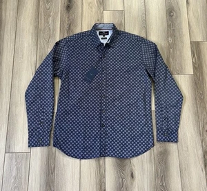 Michael Brandon Los Angeles Shirt Mens Medium Slim Fit Blue Button Up Casual NWT - Picture 1 of 8
