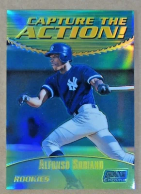BB Alfonso Soriano 2000 Stadium Club Capture the Action Refractor NY Yankees - Image 1 of 2