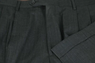 Pantalones de vestir plisados de lana a rayas grises y marrones Jos A Bank para hombre 34 x 30 Foto 1 de 4