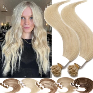 Nail U Tip Keratin Glue Fusion Pre Bonded Remy Human Hair Extensions 200G Thick - Picture 1 of 30