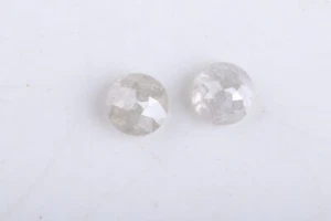 2Pcs 4.60mm Natural White Round Rose Cut Loose Diamonds Pair for Earrings R02 - Picture 1 of 8