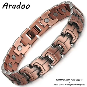 ARADOO 3X Stärke Neodym Magnete Reines Kupfer Armband Schnalle Design Kupfer Arm - Bild 1 von 32