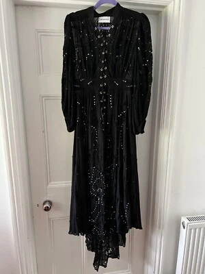 Emilio Pucci Raro Pista Negro Boho Vestido UK8-10 Usado para Elton Johns Tiara Ball Foto 1 de 4