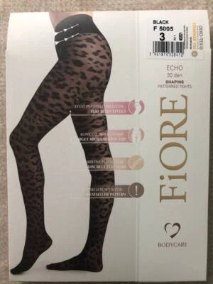 Fiore Echo Fantasía Elegante Mujer Medias con Estampado Leopardo 30 Den Negro Foto 1 de 4