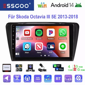 AHD+MIC Android14 Carplay Nav GPS Für Autoradio SKODA Octavia III 3 5E 2013-2018 - Bild 1 von 15