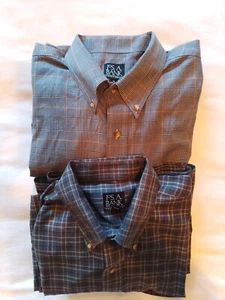 Jos A Bank TRAVELER'S COLLECTION Men's Long Sleeve Shirt XL Lot of 2 Black/Gray - Picture 1 of 21