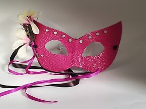 Handmade Pink  Leather  Fairy Masquerade Mask
